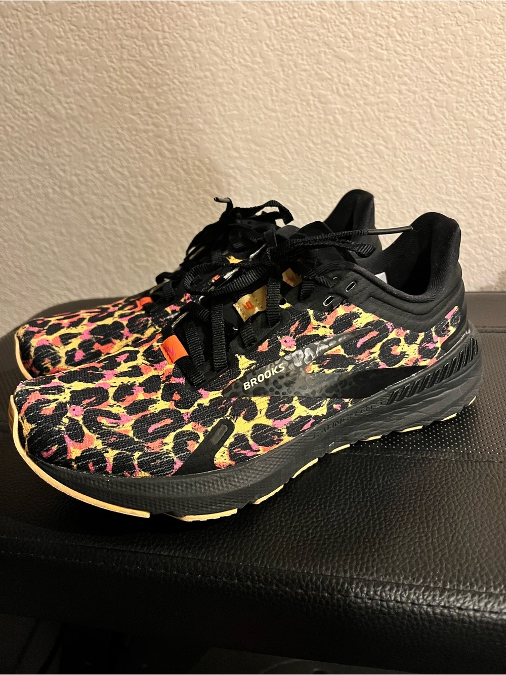 Women’s Brooks Launch GTS Leopard-Print Running Shoes - Picture 3 of 6
